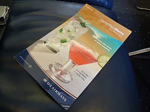 US Airways Inflight Menu November 2011