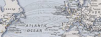 US Airways Route Map to Europe 2011