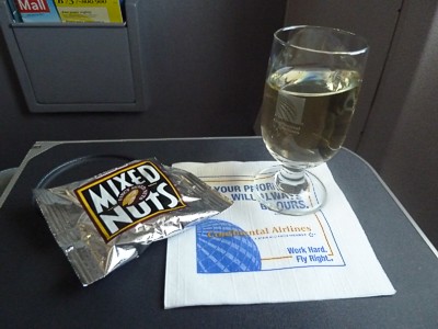 United Airlines First Class Nuts & Wine Oct 2011