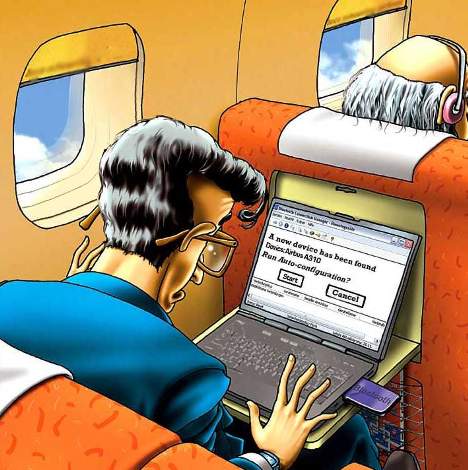 Many airlines now include Internet connections in Business Class