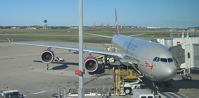 Virgin Atlantic A340 at Sydney, Australia