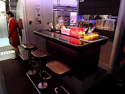 Virgin Atlantic A340 inflight bar