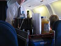 Economy class drinks trolley Sept 2005