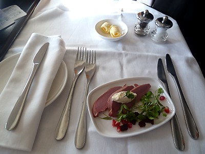 British Airways First Class Food LHR-ORD Nov 2011