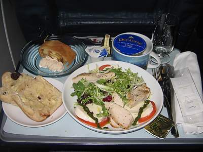 BA dinner TXL to LHR August 2006