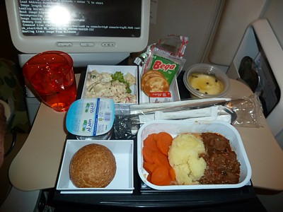 Etihad Airways inflight meals SYD AUH - Sept 2013