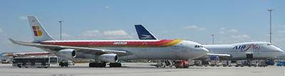 Iberia A340 at Madrid April 2005