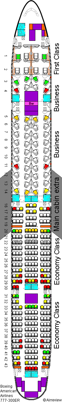 American Airlines 777 seat plan