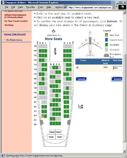 Booking your seat online