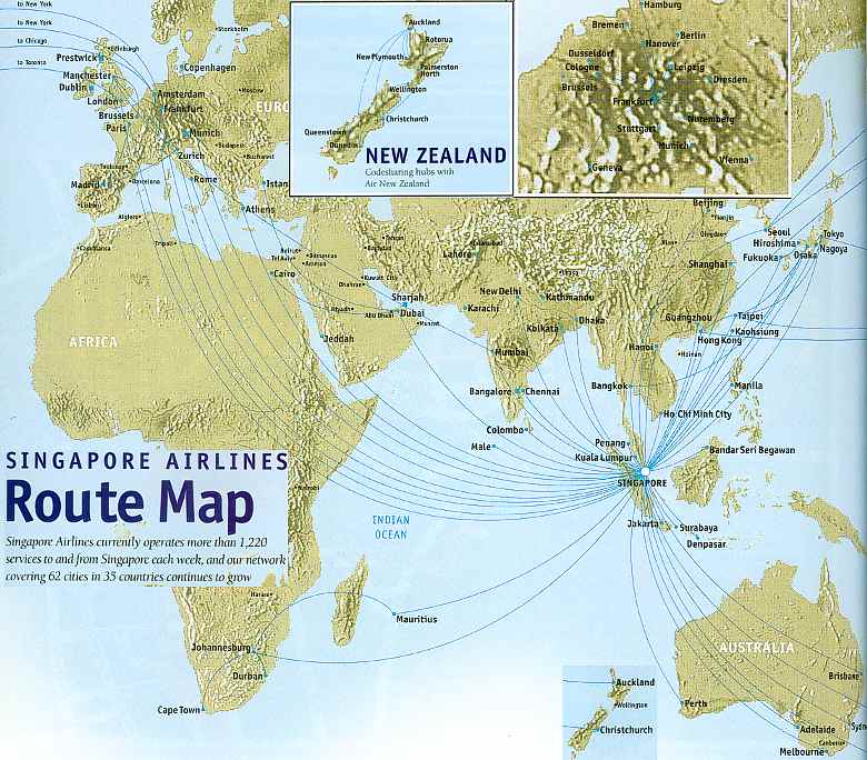 Singapore Airlines Route Map