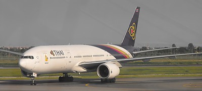 Thai Airways Boeing 777 taxing at Bangkok July 2010