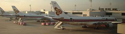 Thai A330 & two 777s at Bangkok Sept 2003